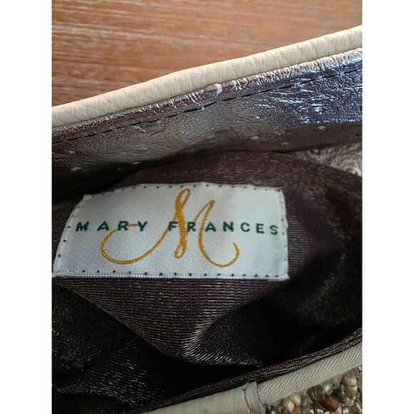 Mary Frances Clutch Womens Medium Ivory Turquoise Stones Boho Southwestern Chic - Picture 10 of 10